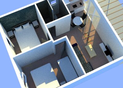 3D alaprajz -Békésszentandrási nyaraló